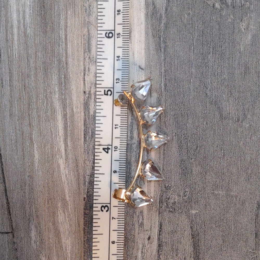 🔖3for$25 Gold Teardrop Rhinestone Ear Crawler Cuff Crawler Earring - Picture 4 of 4